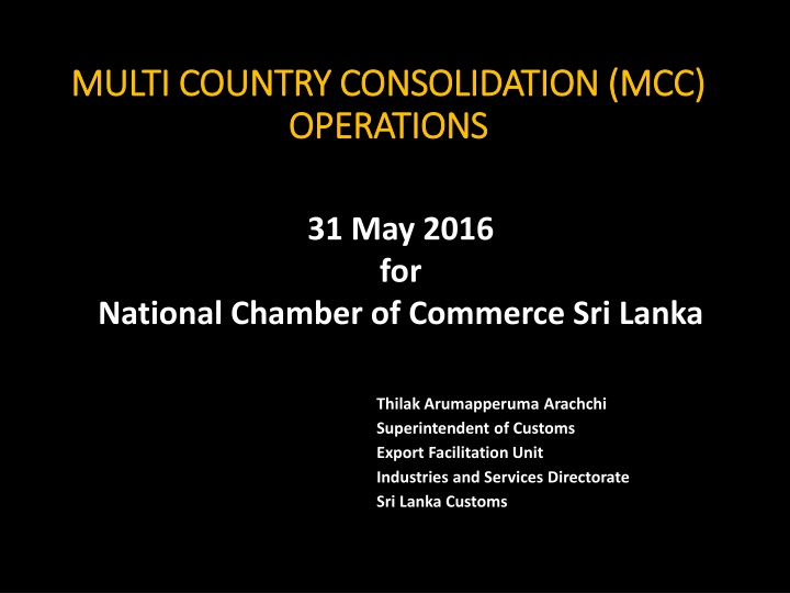 Multi-Country Consolidation for Efficient Cargo Handling