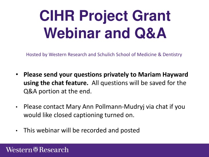 Webinar and Q&A