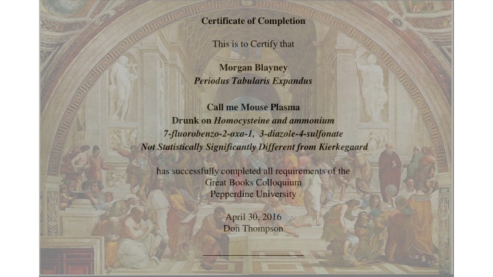 Certificate of Completion at Pepperdine University