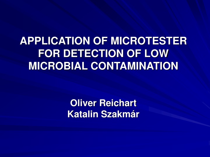 Microtester for Low Microbial Contamination Detection