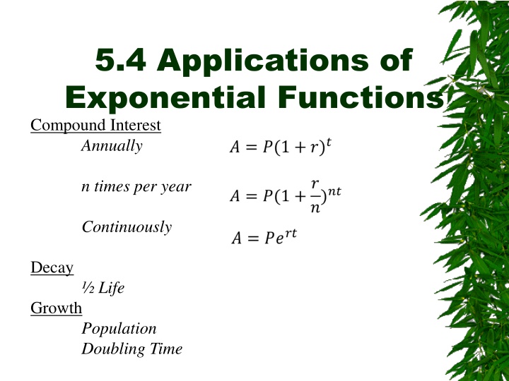 Applications of Exponential Functions: Compounding, Growth Rates, and Population Dynamics