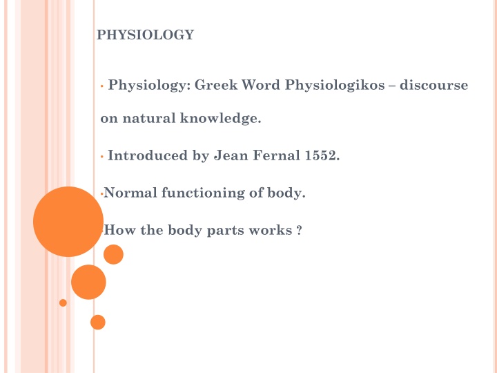 Physiology and Homeostasis