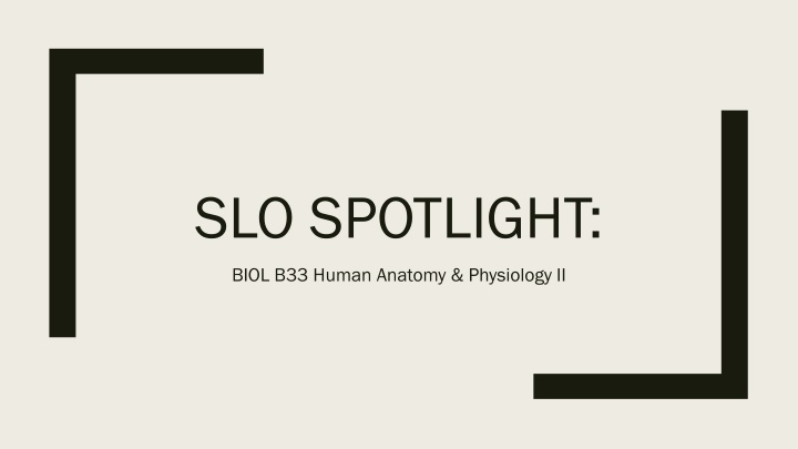 Human Anatomy & Physiology II Course Overview