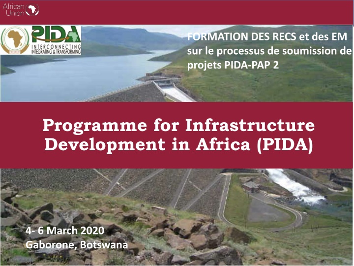Formation des RECs et des EM sur le processus de soumission de projets PIDA-PAP 2