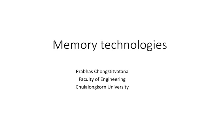 Memory Technologies and Hierarchy Explained