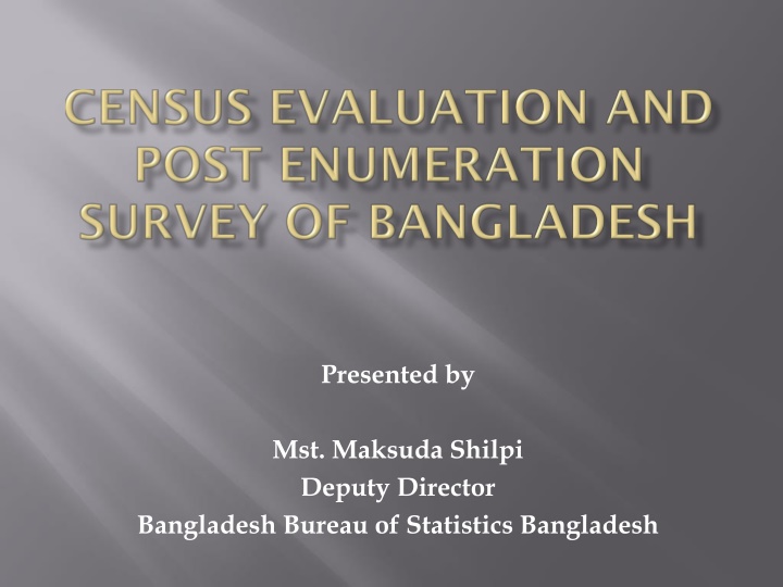 Decennial Census Conducted by Bangladesh Bureau of Statistics
