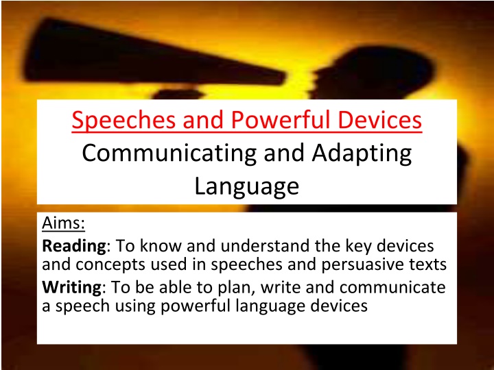 Mastering Powerful Speech Devices