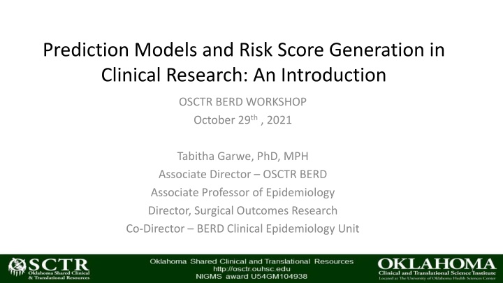 Clinical Research Prediction Models Overview