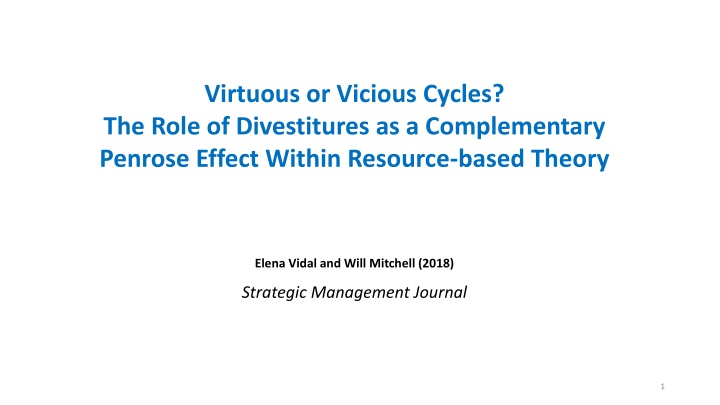 Role of Divestitures in Resource-based Theory