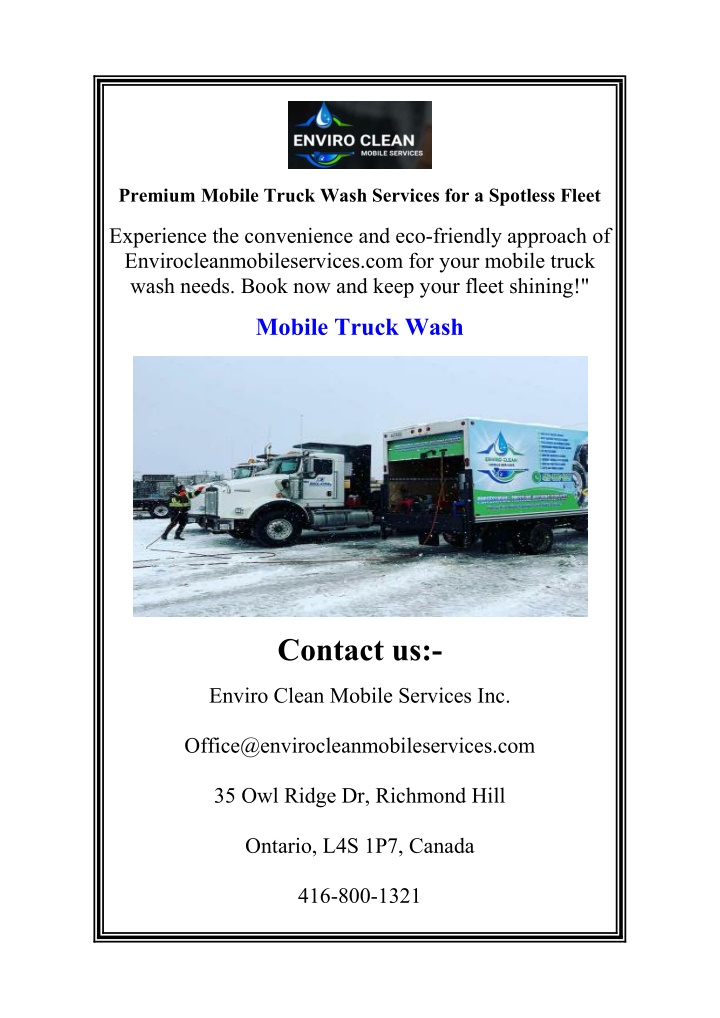 premium mobile truck wash services for a spotless n.w