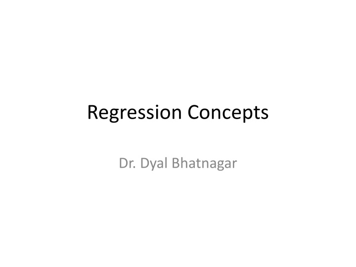 Regression Concepts