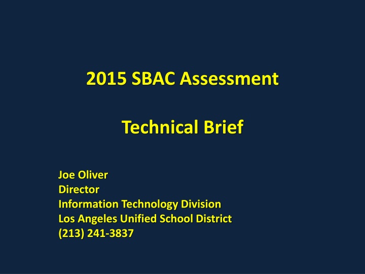 2015 SBAC Assessment Technical Brief