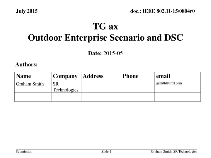 TG ax Outdoor Enterprise Scenario and DSC
