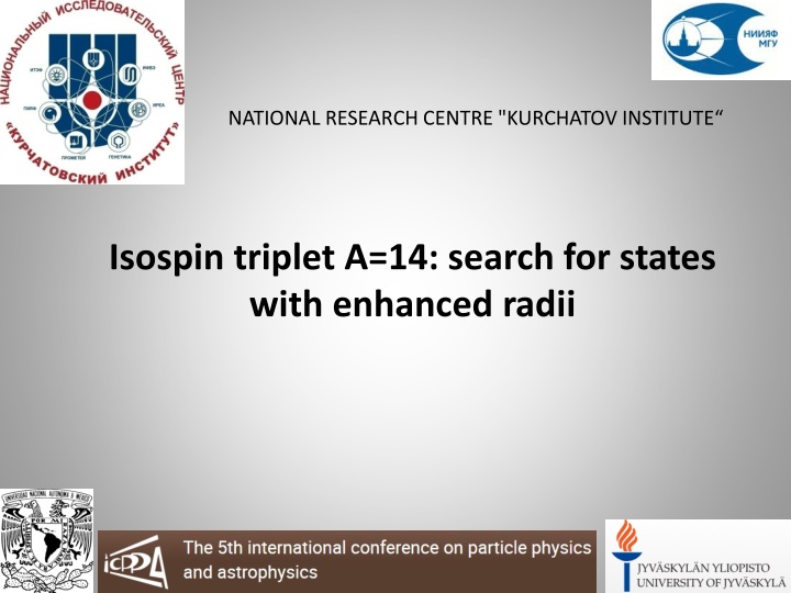 Search for States with Enhanced Radii at Kurchatov Institute