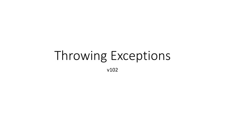Throwing Exceptions