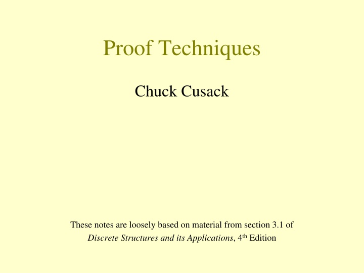 Proof Techniques
