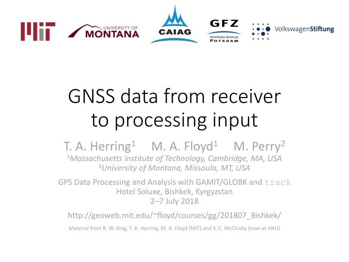 GNSS Data Processing and Analysis with GAMIT/GLOBK
