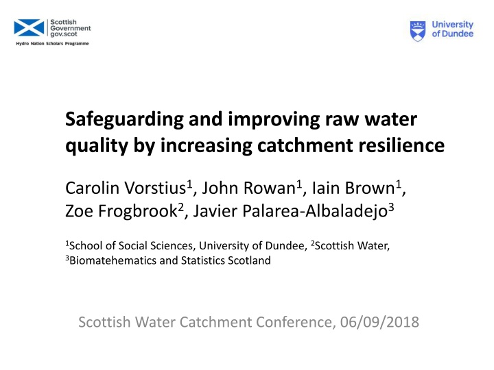 Enhancing Water Quality through Catchment Resilience