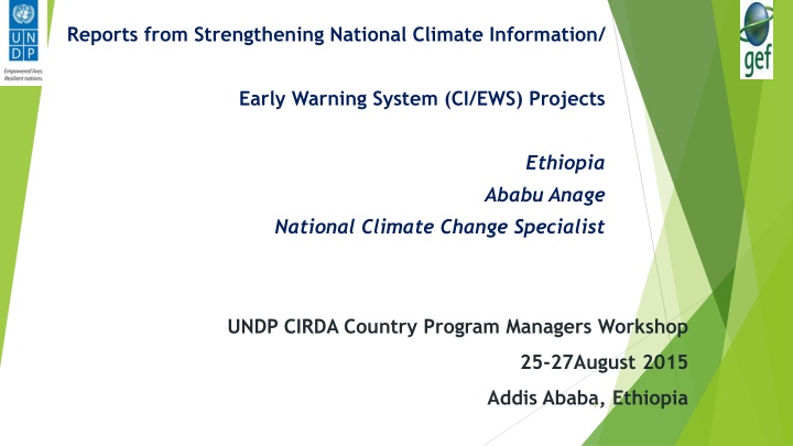 Strengthening National Climate Information in Ethiopia