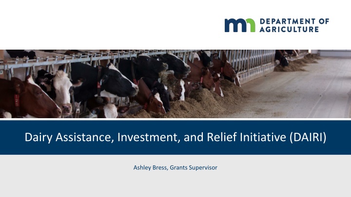 Dairy Assistance & Relief Initiative: Funding & Timeline