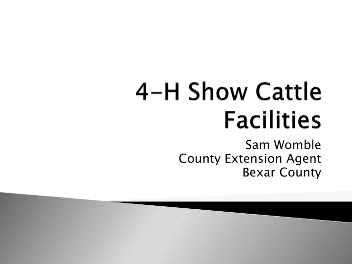 Sam Womble County Extension Agent  Bexar County