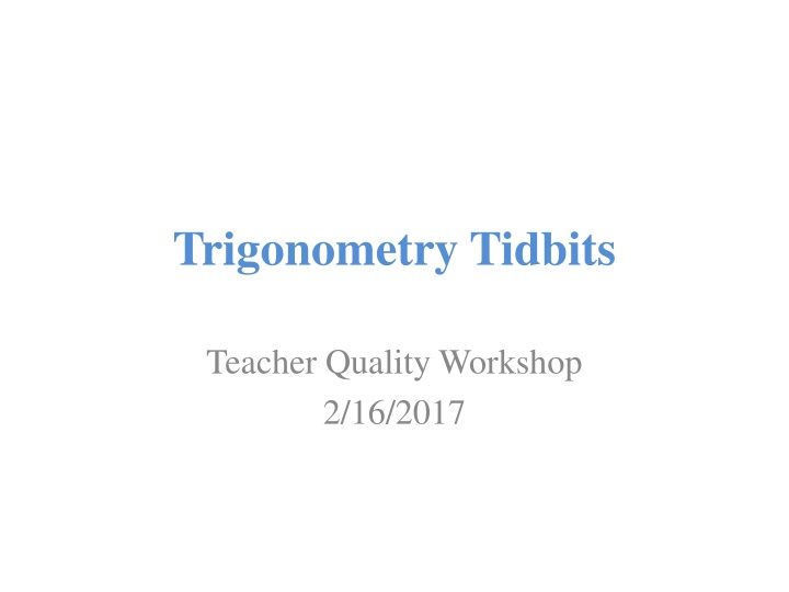 Trigonometry Tidbits