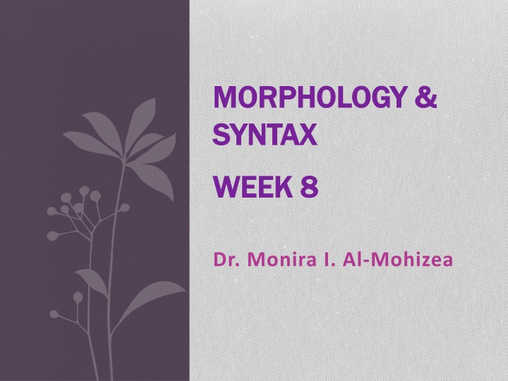 MORPHOLOGY & SYNTAX