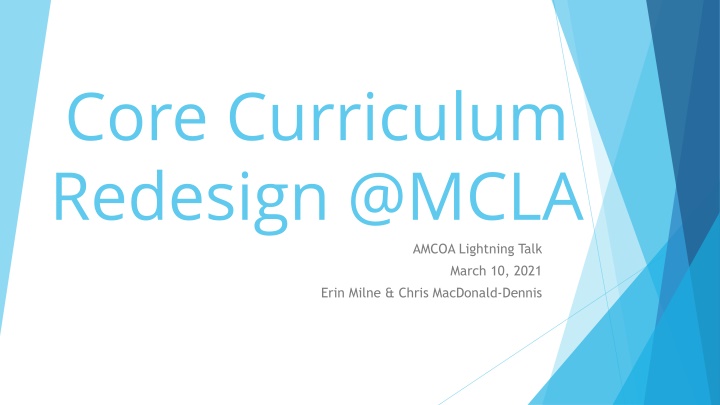 Core Curriculum  Redesign @MCLA