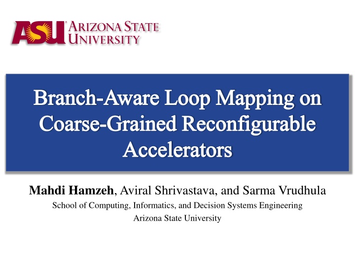 Branch-Aware Loop Mapping on Coarse-Grained Reconfigurable Accelerators