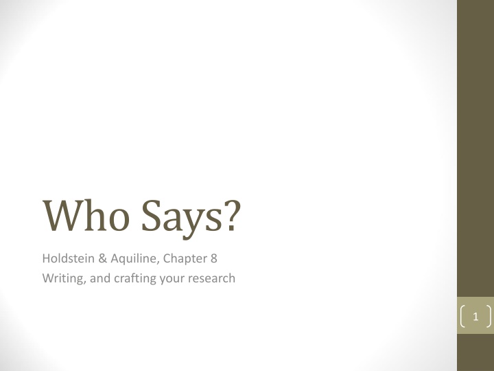 Crafting Your Research Argument