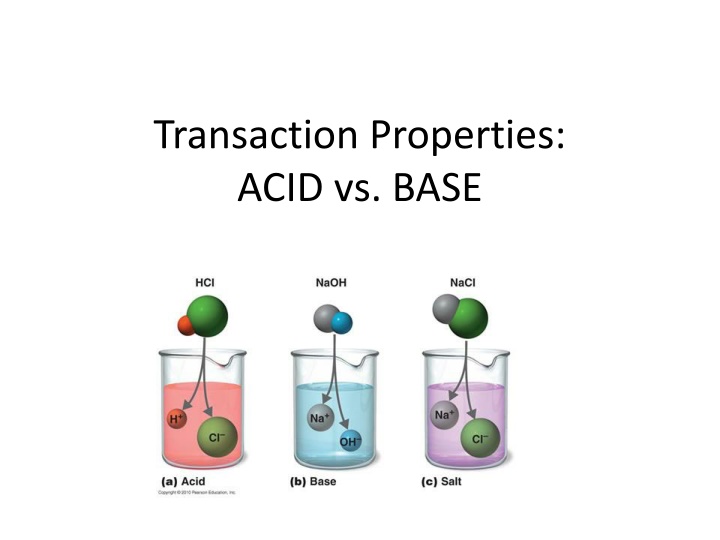 Transaction Properties: ACID vs. BASE