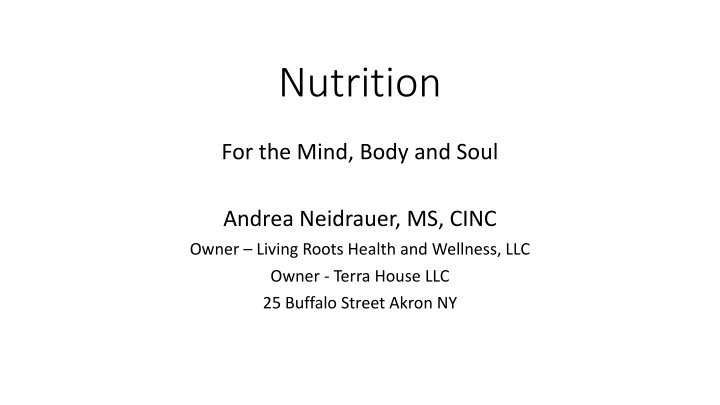 Nutrition