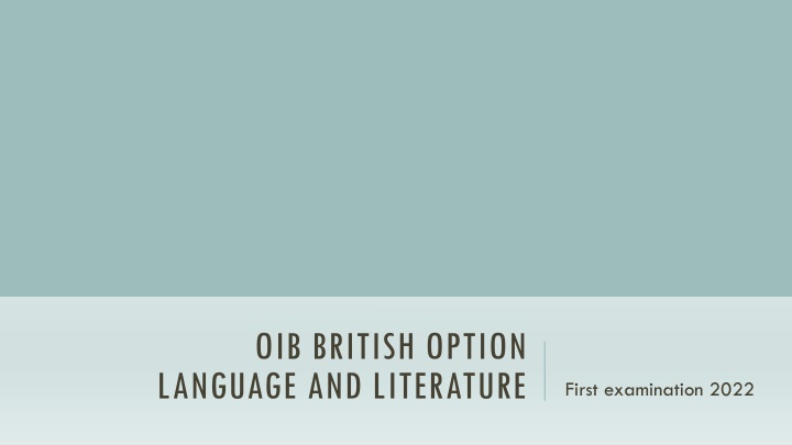 OIB BRITISH OPTION LANGUAGE AND LITERATURE