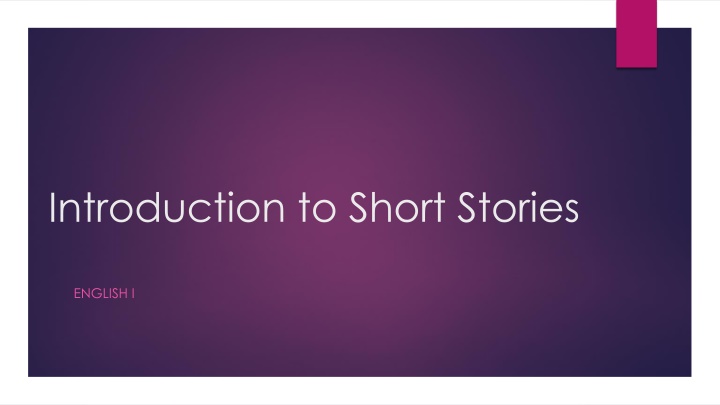 Introduction to Short Stories
