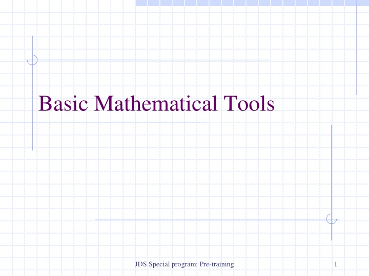 Basic Mathematical Tools