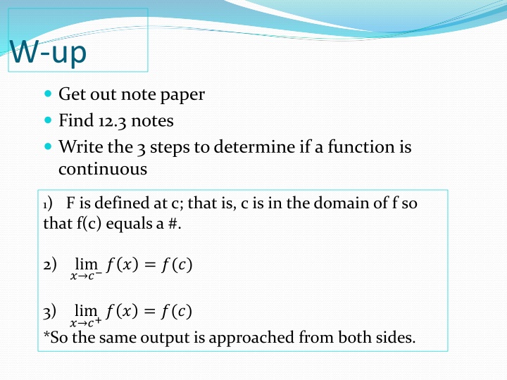 Steps to Determine Function Continuity