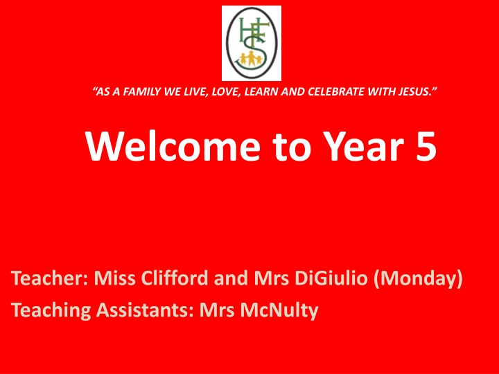 Welcome to Year 5 at Holy Family School