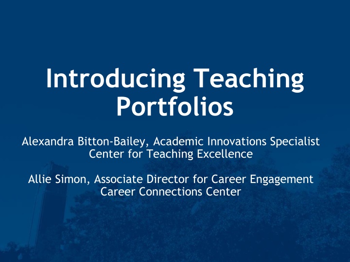 Introducing Teaching Portfolios - Purpose, Best Practices, and Importance