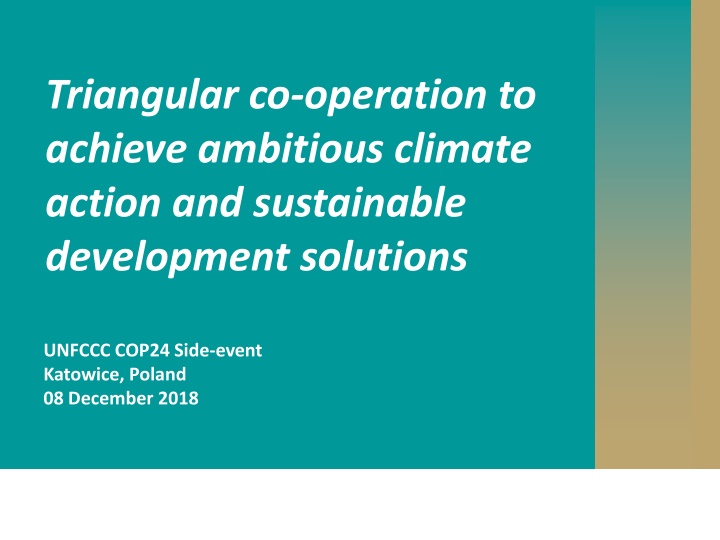 Triangular Co-operation for Climate Action and Development Solutions