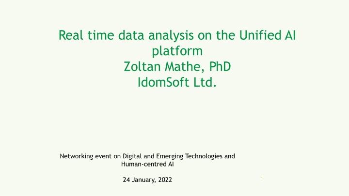 Real-time Data Analysis on Unified AI Platform by IdomSoft Ltd.