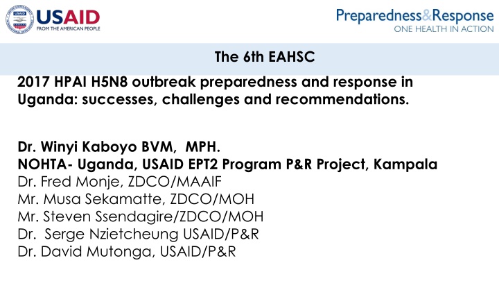 H5N8 Outbreak Preparedness and Response in Uganda: Successes and Challenges