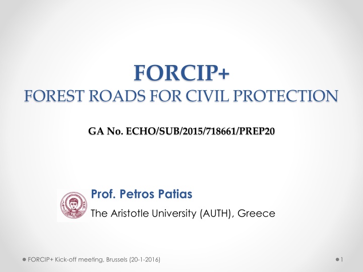 Enhancing Forest Road Infrastructure for Civil Protection