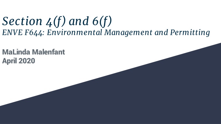 Section 4(f) and 6(f)