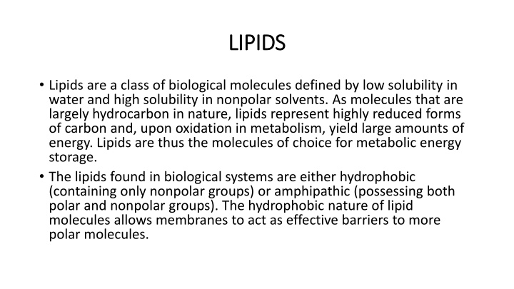LIPIDS LIPIDS