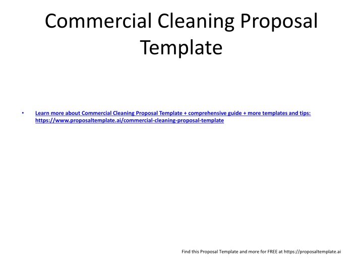 Effective Commercial Cleaning Proposal Template and Guide