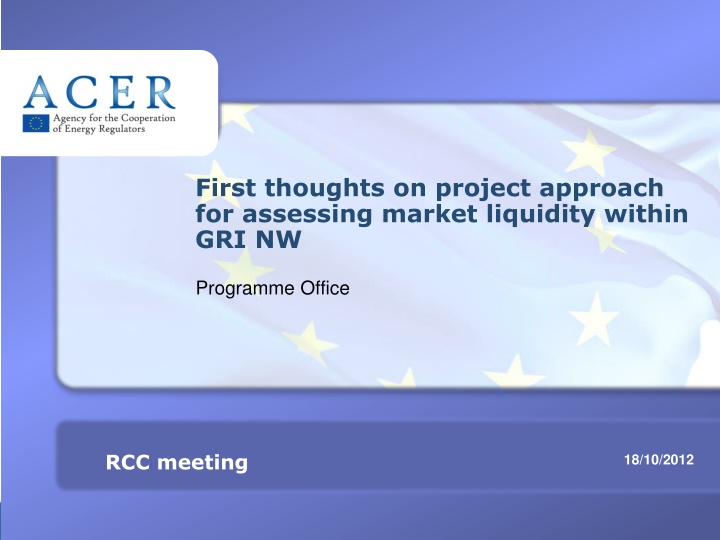 Project Approach for Assessing Market Liquidity within GRI NW Programme Office