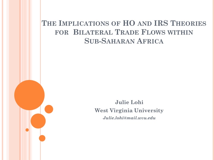 Implications of HO and IRS Theories on Bilateral Trade Flows in Sub-Saharan Africa
