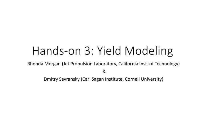 Yield Modeling for Exoplanet Observation Missions