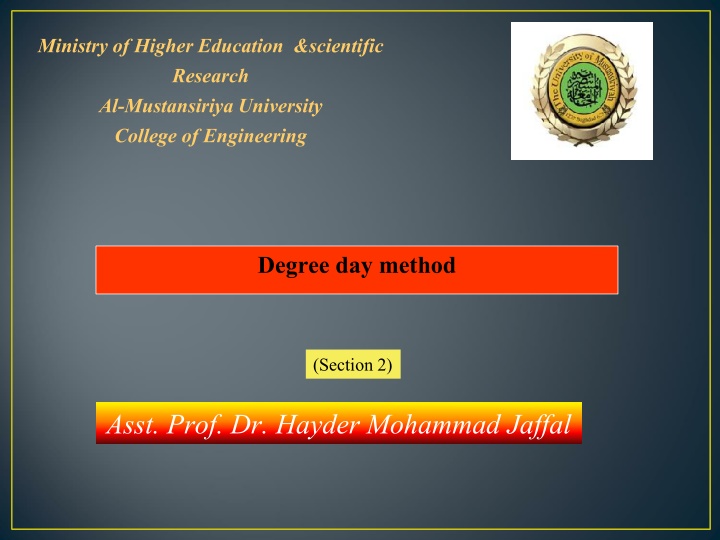 Degree Days Method in Building Applications