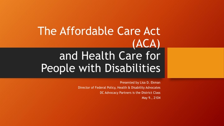 The Affordable Care Act for People with Disabilities